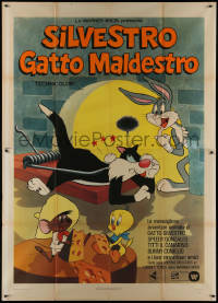 9p1627 SILVESTRO GATTO MALDESTRO Italian 2p R1973 art of Sylvester the Cat & Speedy Gonzalez!