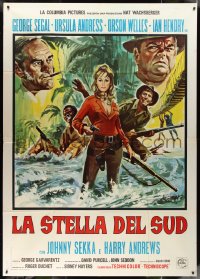 9p1630 SOUTHERN STAR Italian 2p 1969 different art of Ursula Andress, George Segal & Orson Welles!