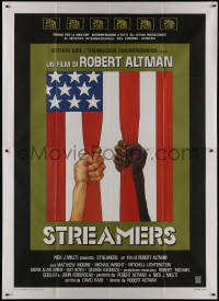 9p1638 STREAMERS Italian 2p 1984 directed by Robert Altman, cool American flag artwork!