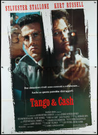 9p1641 TANGO & CASH Italian 2p 1990 close-ups of Kurt Russell & Sylvester Stallone w/guns!