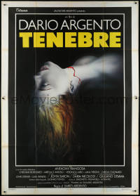 9p1644 TENEBRE Italian 2p 1982 Dario Argento giallo, creepy artwork of dead female victim!