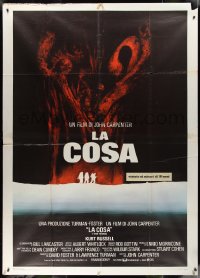 9p1647 THING Italian 2p 1982 John Carpenter, cool sci-fi horror art, the ultimate in alien terror!