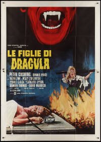 9p1657 TWINS OF EVIL Italian 2p 1972 different Enzo Nistri artwork of vampire & tortured women!
