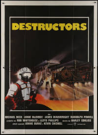9p1664 WARLORDS OF THE 21ST CENTURY Italian 2p 1983 Destructors, he is a new kind of hero after WWIII!