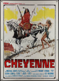 9p1670 WINTERHAWK Italian 2p 1976 art of Native American on horse with bound white woman, Cheyenne!