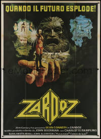 9p1672 ZARDOZ Italian 2p 1974 Lesser art of Connery, who has seen the future and it doesn't work!