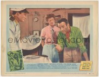 9p1009 AFRICAN QUEEN LC #4 1952 Katharine Hepburn watches Humphrey Bogart explain himself to officer!