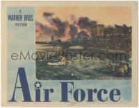 9p1010 AIR FORCE LC 1943 far shot of soldiers protecting their airplane on runway in WWII, rare!