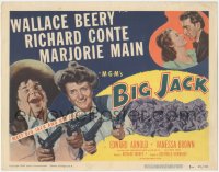 9p0942 BIG JACK TC 1949 artwork of Wallace Beery & Marjorie Main with two guns each + Richard Conte!