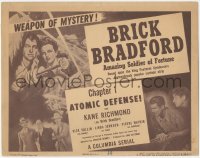 9p0944 BRICK BRADFORD chapter 1 TC 1947 Kane Richmond sci-fi serial, Atomic Defense!
