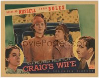 9p1074 CRAIG'S WIFE LC 1936 great c/u of Rosalind Russell & Dorothy Wilson by car, Dorothy Arzner!