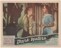 9p1085 DARK WATERS LC 1944 great moody close up of Merle Oberon & Fay Bainter talking in hallway!