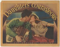 9p1086 DAUGHTERS COURAGEOUS LC 1939 best c/u of John Garfield kissing pretty Priscilla Lane, rare!