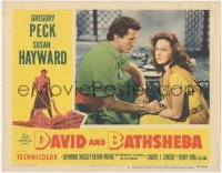 9p1088 DAVID & BATHSHEBA LC #2 1951 Gregory Peck broke God's commandment for sexy Susan Hayward!