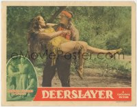 9p1090 DEERSLAYER LC 1943 great c/u of Native American Indian carrying beautiful Jean Parker!