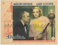 9p1092 DESIRE LC 1936 great c/u of John Halliday staring at sexy Marlene Dietrich on stairs, rare!