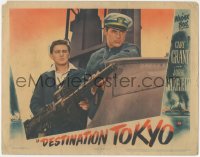 9p1093 DESTINATION TOKYO LC 1943 Cary Grant & John Garfield standing by machine gun on ship, WWII!