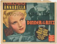 9p0960 DINNER AT THE RITZ TC 1937 thrilling as sensational new star Annabella, Lukas, ultra rare!