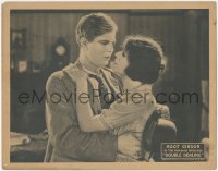 9p1100 DOUBLE DEALING LC 1923 romantic close up of Hoot Gibson embracing worried Helen Ferguson!