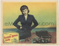 9p1121 FULLER BRUSH GIRL LC #2 1950 close up of door-to-door saleswoman Lucille Ball with her goods!