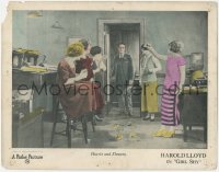 9p1126 GIRL SHY LC 1924 five ladies with flowers stare as tailor Harold Lloyd walks in, ultra rare!