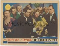 9p1138 HIS BROTHER'S WIFE LC 1936 Robert Taylor & Barbara Stanwyck are lucky gambling at dice!