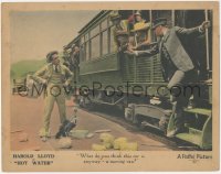 9p1144 HOT WATER LC 1924 trolley worker throws Harold Lloyd's turkey & stuff into the street!