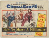 9p0971 HOW TO MARRY A MILLIONAIRE TC 1953 art of sexy Marilyn Monroe, Betty Grable & Lauren Bacall!