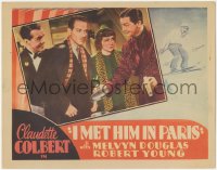 9p1150 I MET HIM IN PARIS Other Company LC 1937 Claudette Colbert, Robert Young & Melvyn Douglas!