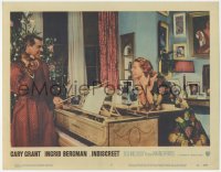 9p1155 INDISCREET LC #7 1958 Cary Grant & Ingrid Bergman laughing by piano, Stanley Donen!
