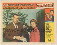 9p1193 MARNIE LC #7 1964 Sean Connery & Tippi Hedren stare quizzically at the camera, Hitchcock!