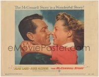 9p1195 McCONNELL STORY LC #5 1955 best romantic close up of Alan Ladd & pretty June Allyson!