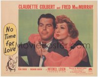 9p1217 NO TIME FOR LOVE LC 1943 best portrait of Claudette Colbert with arms around Fred MacMurray!