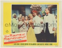 9p1234 RAINS OF RANCHIPUR LC #2 1955 scared Lana Turner & Richard Burton by Fred MacMurray!