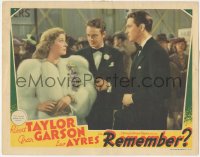 9p1241 REMEMBER LC 1939 pretty Greer Garson in fur coat with Robert Taylor & Lew Ayres in tuxedos!