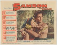 9p1256 SAMSON & DELILAH LC #2 R1959 great close up of Hedy Lamarr & Victor Mature, Cecil B. DeMille