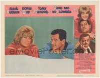 9p1264 SEND ME NO FLOWERS LC #3 1964 c/u of Rock Hudson & Doris Day laying smiling at each other!