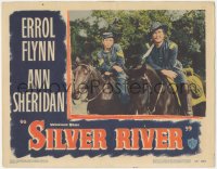 9p1269 SILVER RIVER LC #2 1948 Errol Flynn in uniform on horseback with fellow soldier Tom D'Andrea!
