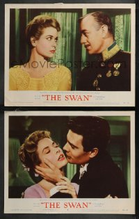 9p1448 SWAN 2 LCs 1956 wonderful images of beautiful Grace Kelly, Alec Guinness, Louis Jourdan!