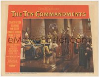 9p1294 TEN COMMANDMENTS LC #3 1956 Carradine watches Charlton Heston as Moses confront Yul Brynner!