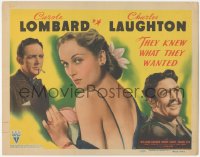 9p0998 THEY KNEW WHAT THEY WANTED TC 1940 sexy Carole Lombard between Charles Laughton & Gargan!