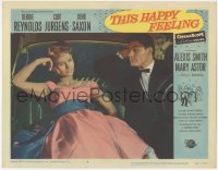 9p1303 THIS HAPPY FEELING LC #4 1958 close up of John Saxon staring at sexy Debbie Reynolds in car!