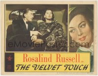 9p1321 VELVET TOUCH LC #3 1948 close up of smoking Rosalind Russell ignoring Leon Ames in car!