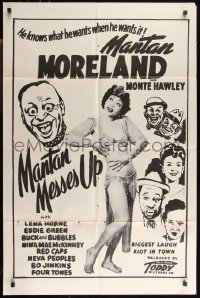 9p0567 MANTAN MESSES UP 1sh R1950s Moreland, Monte Hawley, Lena Horne, Toddy Pictures!