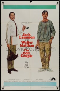9p0582 ODD COUPLE 1sh 1968 art of best friends Walter Matthau & Jack Lemmon by Robert McGinnis!