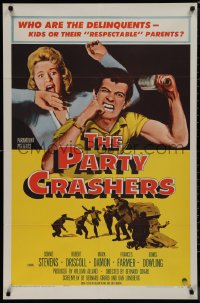 9p0585 PARTY CRASHERS 1sh 1958 Frances Farmer, who are the delinquents, kids or their parents?