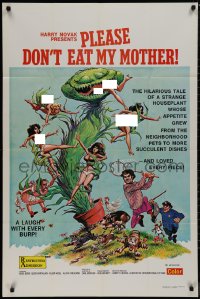 9p0588 PLEASE DON'T EAT MY MOTHER 1sh 1973 sexy Little Shop of Horrors, different wacky artwork!
