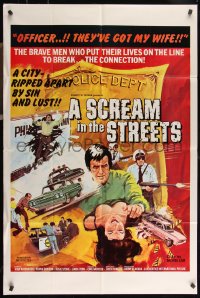9p0604 SCREAM IN THE STREETS 1sh 1973 her sensuous body drove him to the ultimate act of lust!