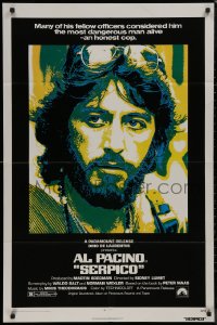 9p0606 SERPICO 1sh 1974 great image of undercover cop Al Pacino, Sidney Lumet crime classic!