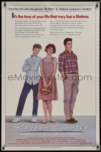 9p0611 SIXTEEN CANDLES 1sh 1984 Molly Ringwald, Anthony Michael Hall, directed by John Hughes!